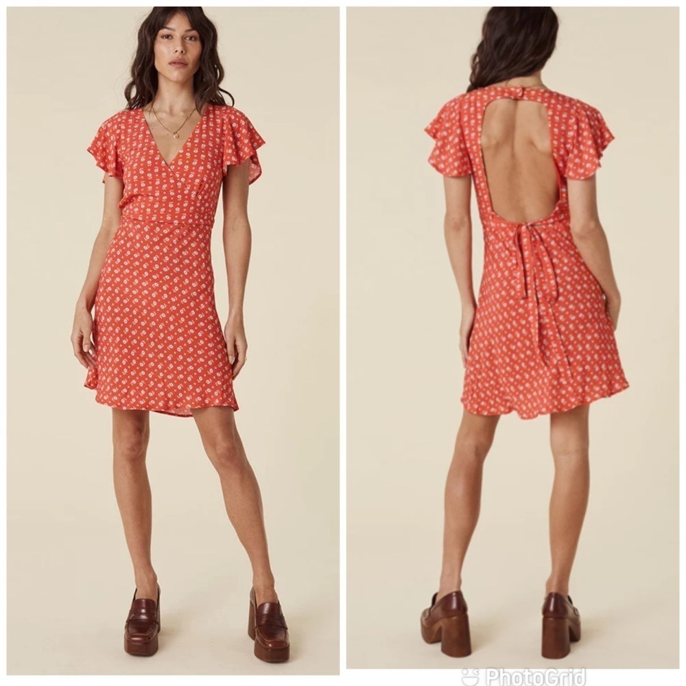Spell Yellow Rose Bias Mini dress in Desert Rose New with Tags!